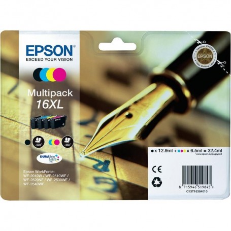 Epson T16 XL PACK 4 COLORES ORIGINAL