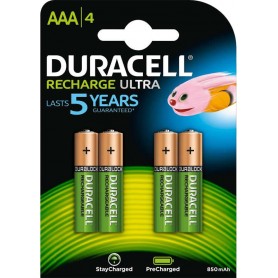 Duracell Pilas Recargables NiHM AAA LR03 1.2V 850mAh Ultra (4 unidades.)