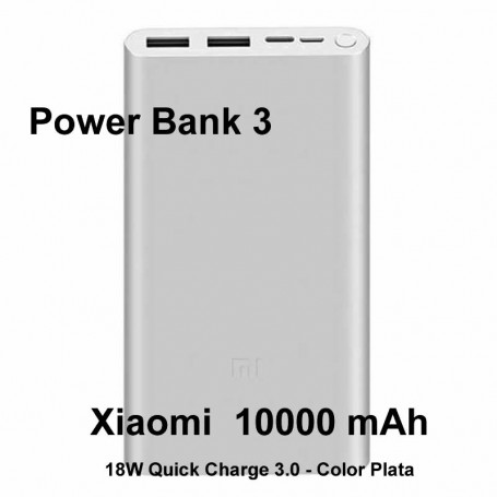 Bateria Externa  Power Bank Xiaomi MI PowerBank 3 - 10.000 mAh