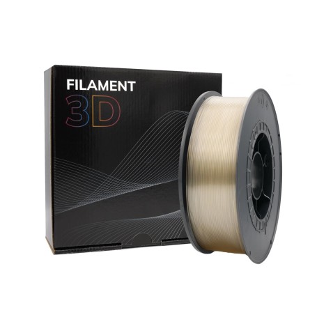 Filamento 3D PLA - Diámetro 1.75mm - Bobina 1kg - Transparente