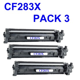 HP CF283X 3 unidades COMPATIBLE LaserJet Pro M201dw M201n LaserJet Pro MFP M225dn M225dw