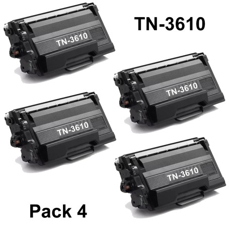 BROTHER TN-3610 COMPATIBLE PACK 4