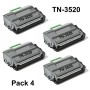 BROTHER TN-3520 PACK 4 COMPATIBLE HL-L6400DW HL-L6400DWTT MFC-L6900DW HL-L6400 MFC-L6900 L6400 L6900 TN3520