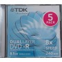 TDK DVD-R DOBLE CAPA PACK 5