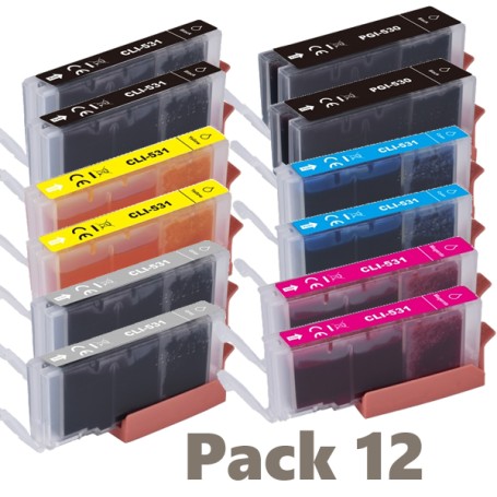 Canon CLI531 PACK 12 COMPATIBLE