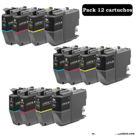 BROTHER LC421XL PACK 12 COMPATIBLE