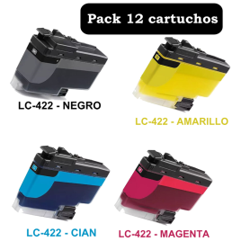 BROTHER LC422 XL PACK 12 COMPATIBLE