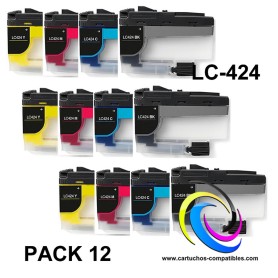 BROTHER LC424 XL PACK 12 COMPATIBLE