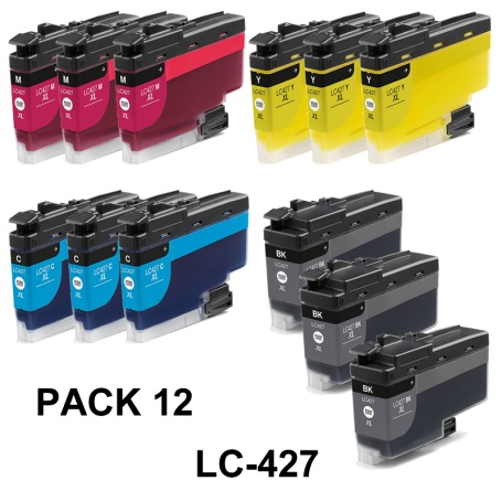 BROTHER LC427XL PACK 12 COMPATIBLE