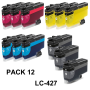BROTHER LC427XL PACK 12 COMPATIBLE